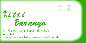 kitti baranyo business card